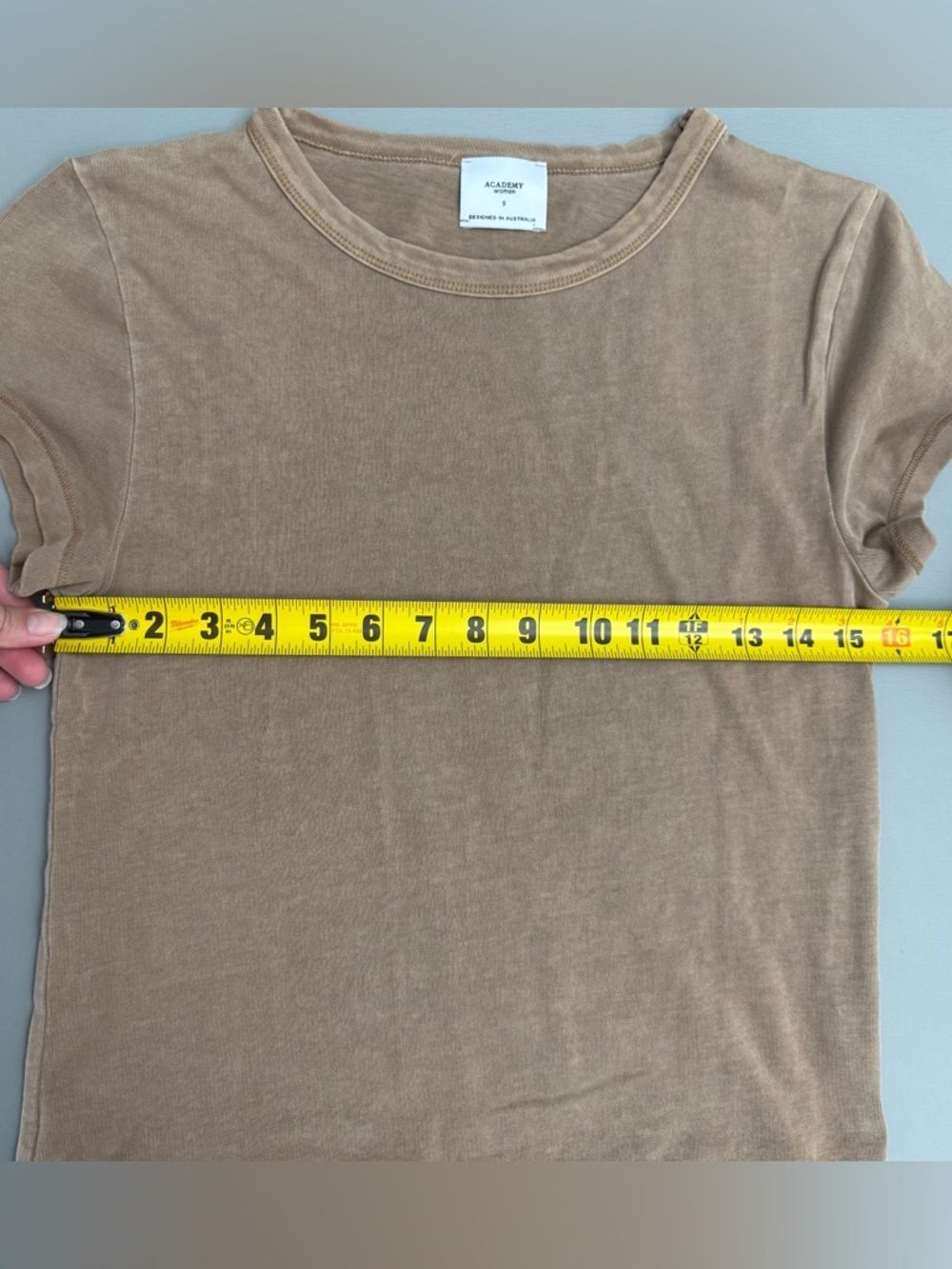 Academy Brand Women’s Brown Basic T Shirt Size S 100% Cotton Crew Neck - Picture 11 of 12